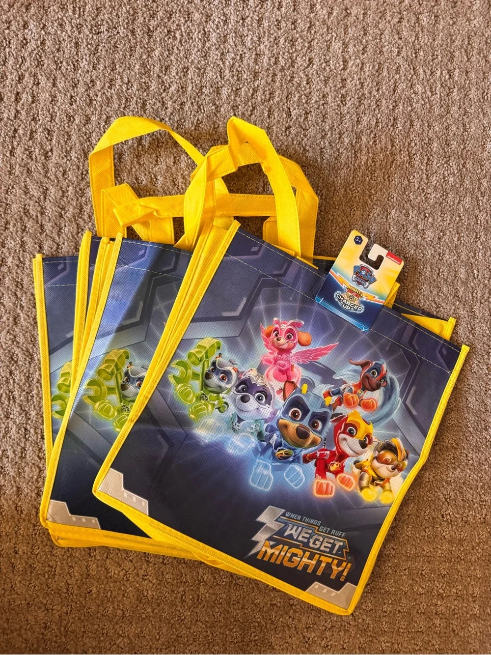 Nickelodeon Paw Patrol Mighty Rescue Reusable Party Bags - Yellow & Blue